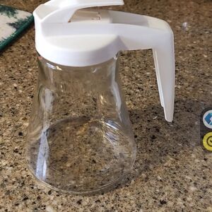 White Glass Syrup Dispenser
